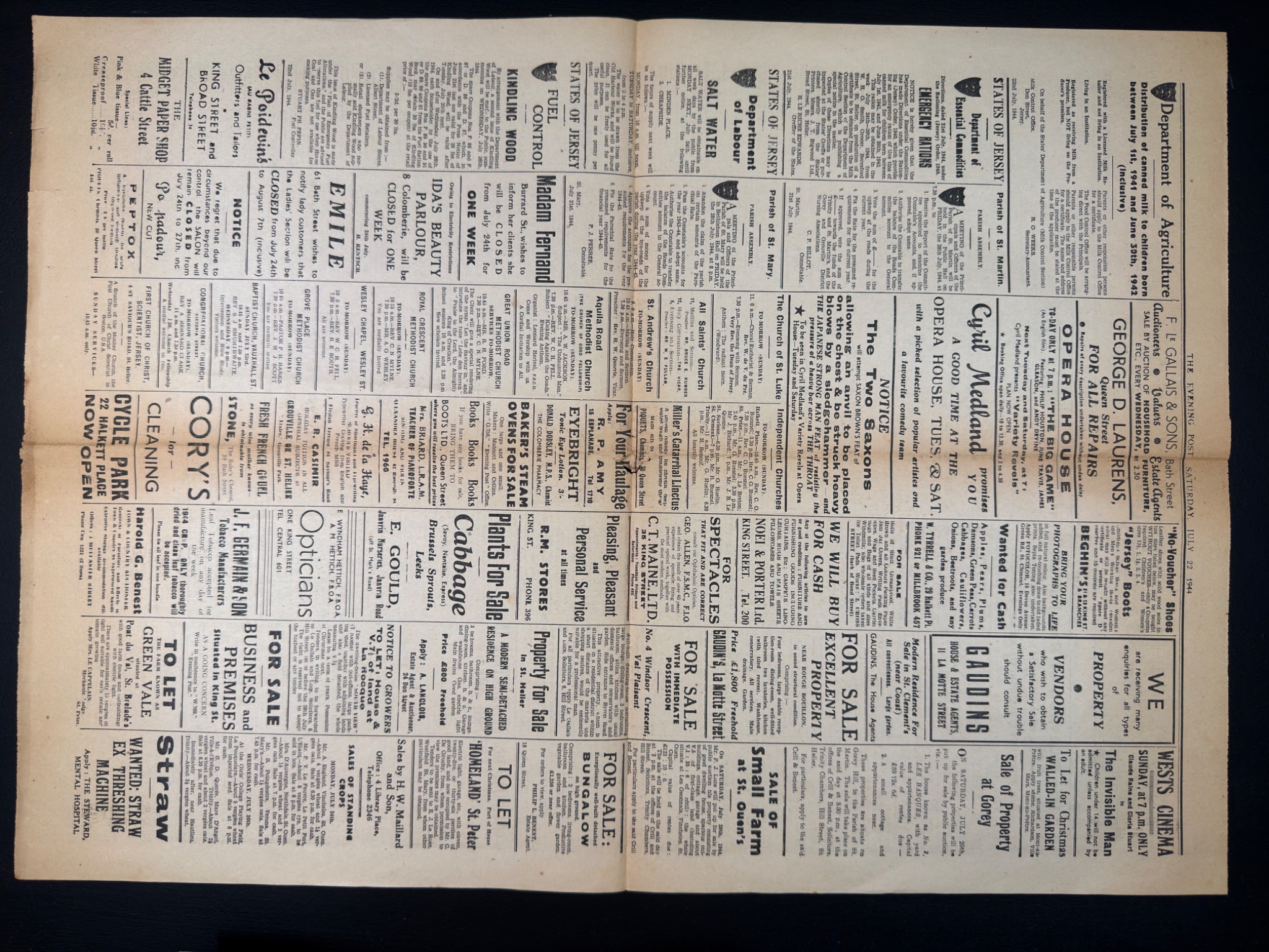 Jersey newspaper July 1944